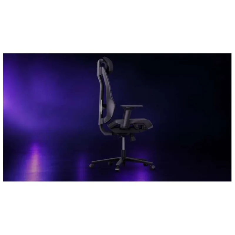 Lorgar PRO CHA51 ergonomická herná stolička, 4D podrúčky, bedrová opora, nastaviteľná opierka hlavy, čierno fialová (LRG-CHP51BP)
