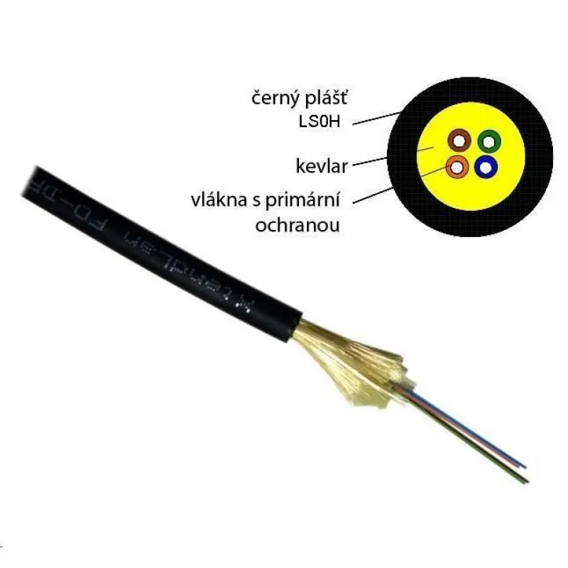 Optický kabel XtendLan DROP FTTx, 4x 9/ 125 SM, G.657A, LS0H, černý, …