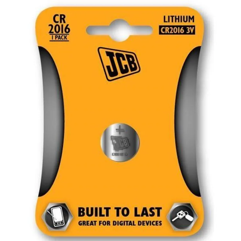JCB knoflíková lithiová baterie CR2016, blistr 1 ks JCB-CR2016-1B