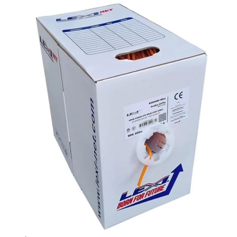 UTP kabel LEXI-Net Cat5E, drát, LS0H B2ca-s1a, d0, a1, oranžový, 305m…