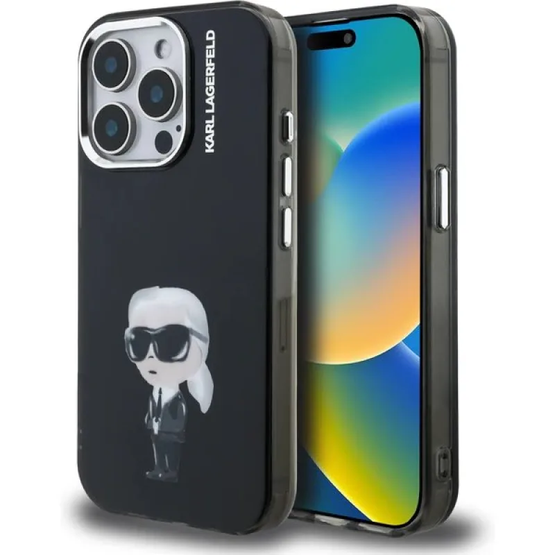 Karl Lagerfeld IML Aquarelle Karl kryt iPhone 15 Pro Max čierny…