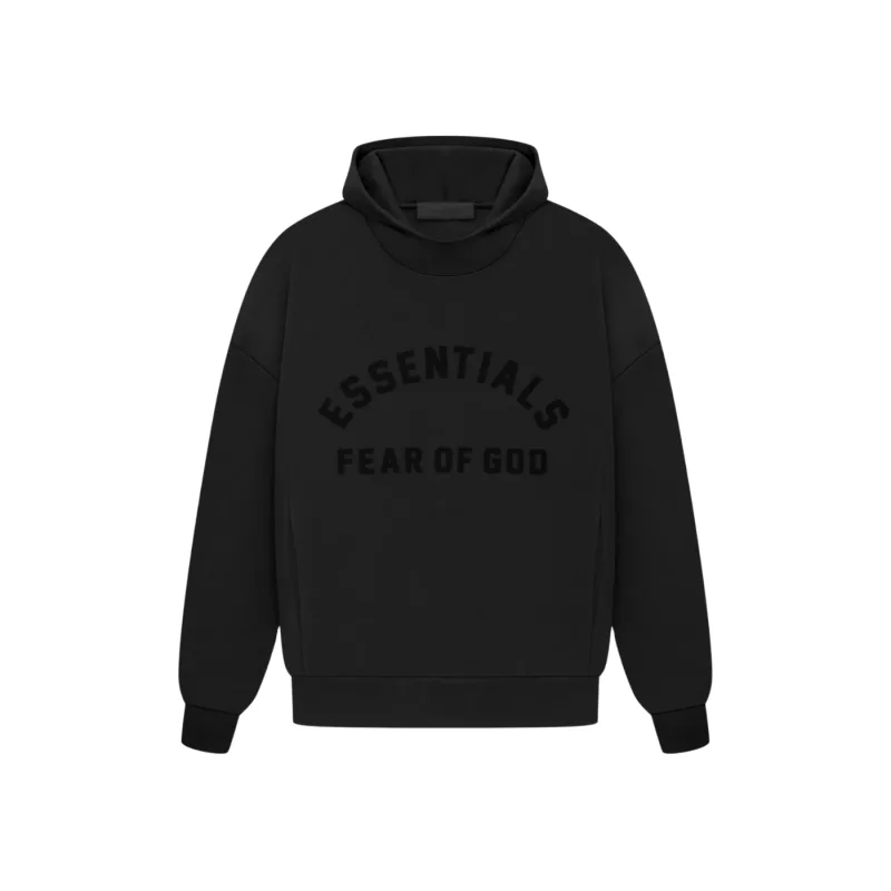 Fear of God Essentials Arch Logo Hoodie Jet Black - XS
