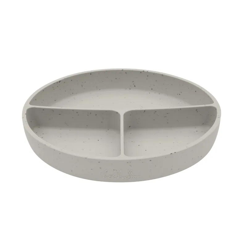 KikkaBoo Tanier delený s prísavkou Platinum Silicone Sand