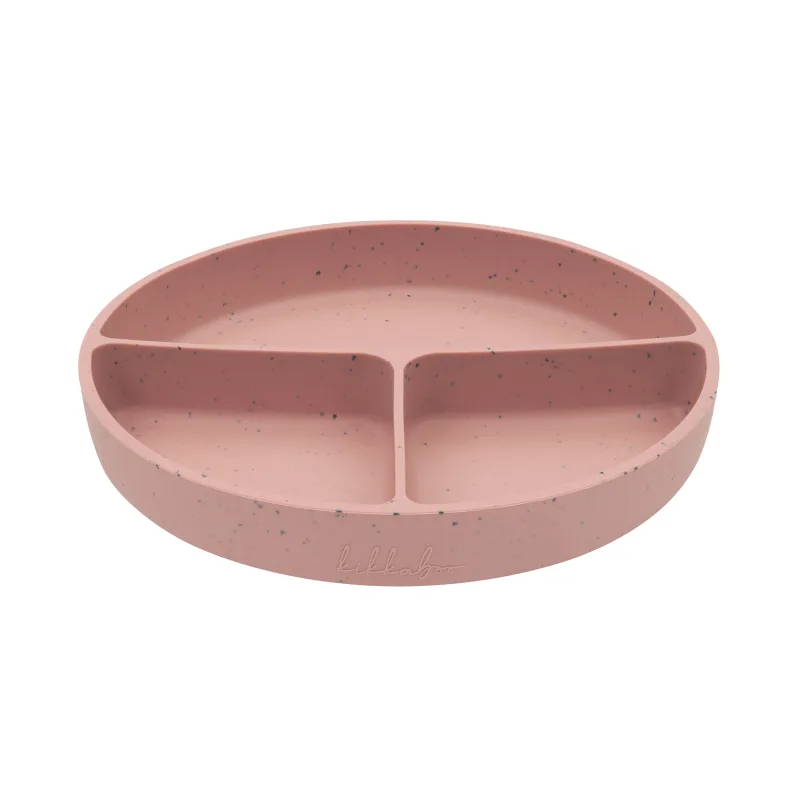 KikkaBoo Tanier delený s prísavkou Platinum Silicone Blush