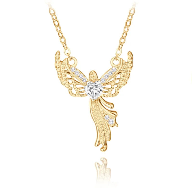 Pozlátený strieborný náhrdelník ANGEL so zirkónmi MINET JMAN0461GN45