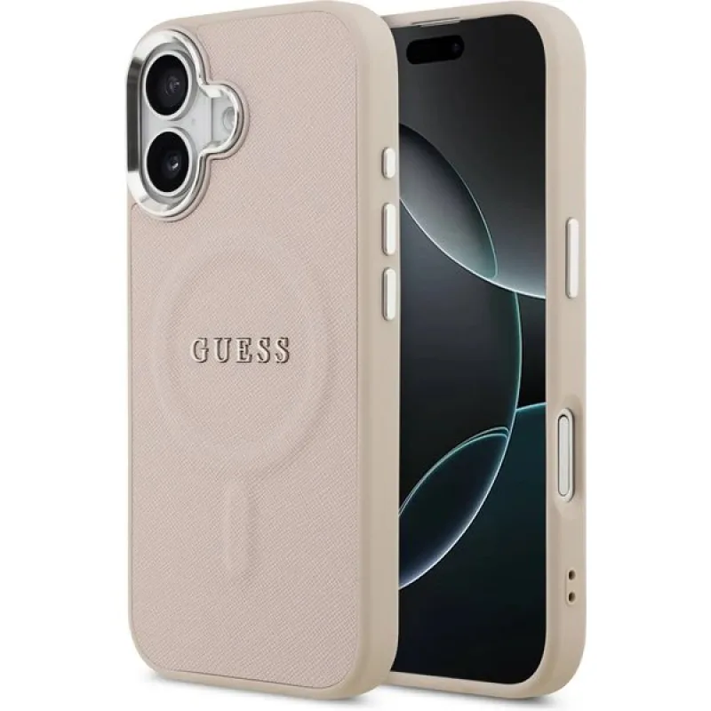 Guess PU Saffiano MagSafe kryt iPhone 17 ružový 57983127067