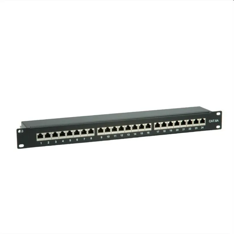 OEM patch panel 24port Cat6A, STP, blok Krone LSA+, vyväz. lišta, 1U…