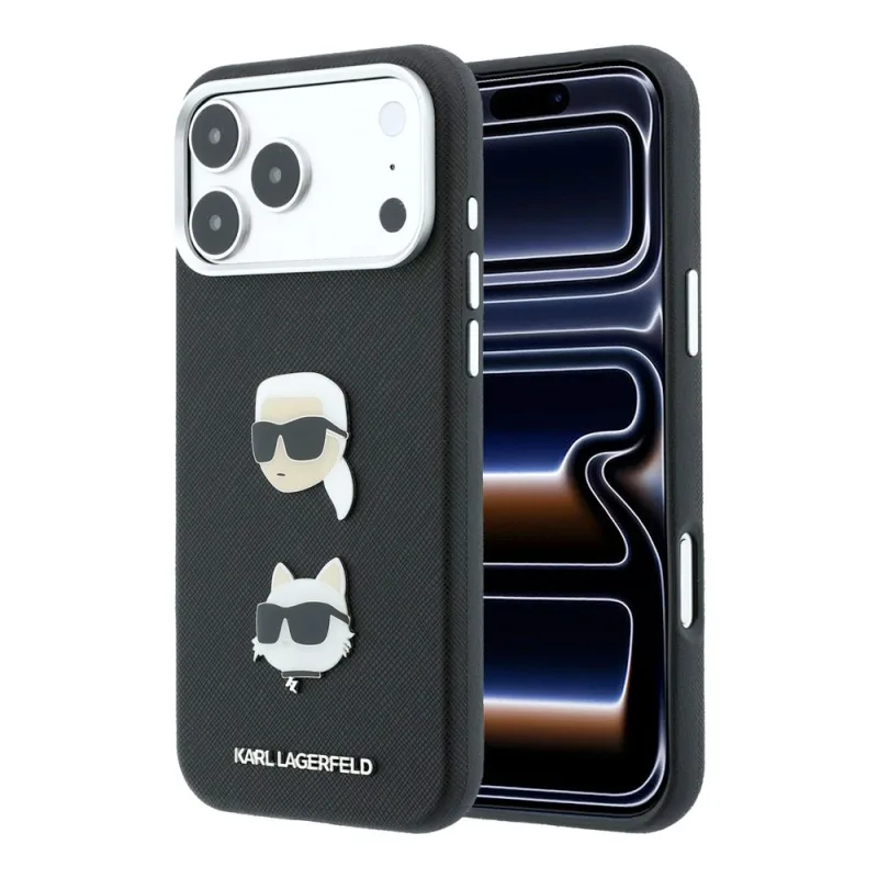 Karl Lagerfeld PU Semi Wrap Saffiano K&CH Heads kryt iPhone 18 Pro Max…