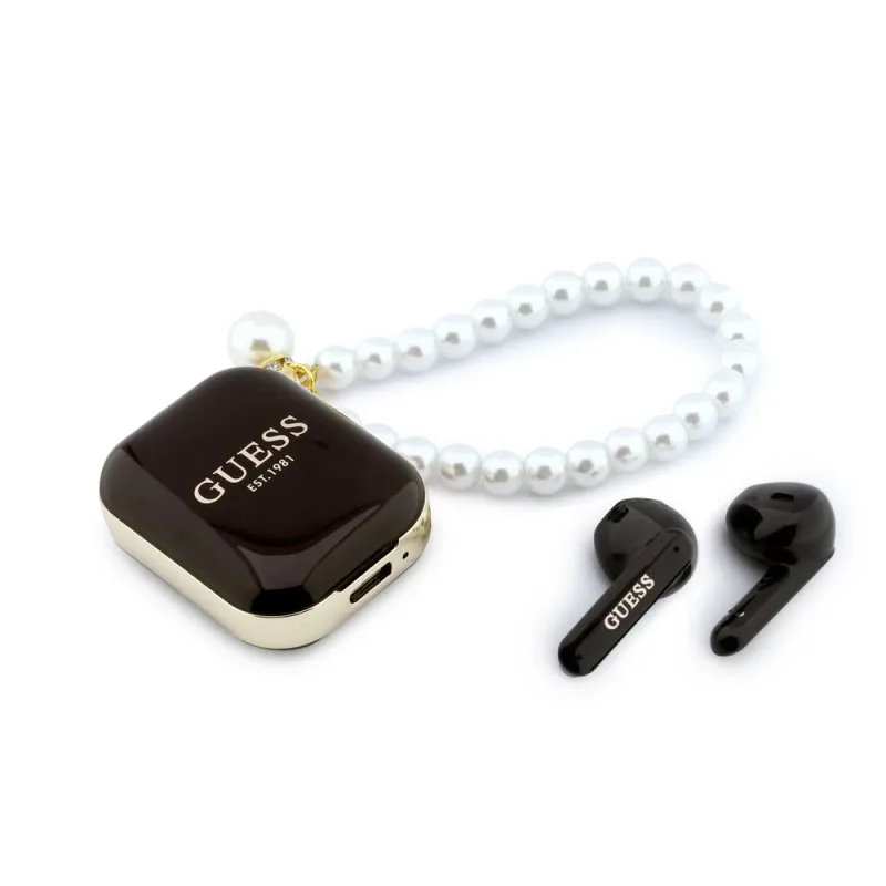 Guess Pearl Strap TWS Bezdrôtové Slúchadlá čierne 57983131970