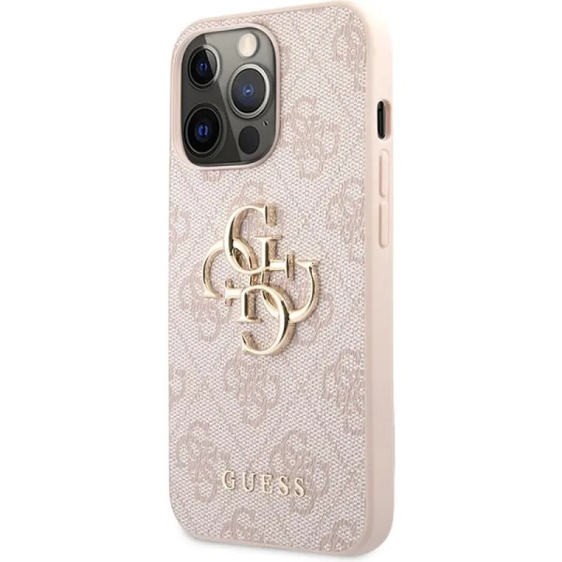 Guess PU 4G Metal Logo kryt iPhone 13 Pro ružový 57983105770