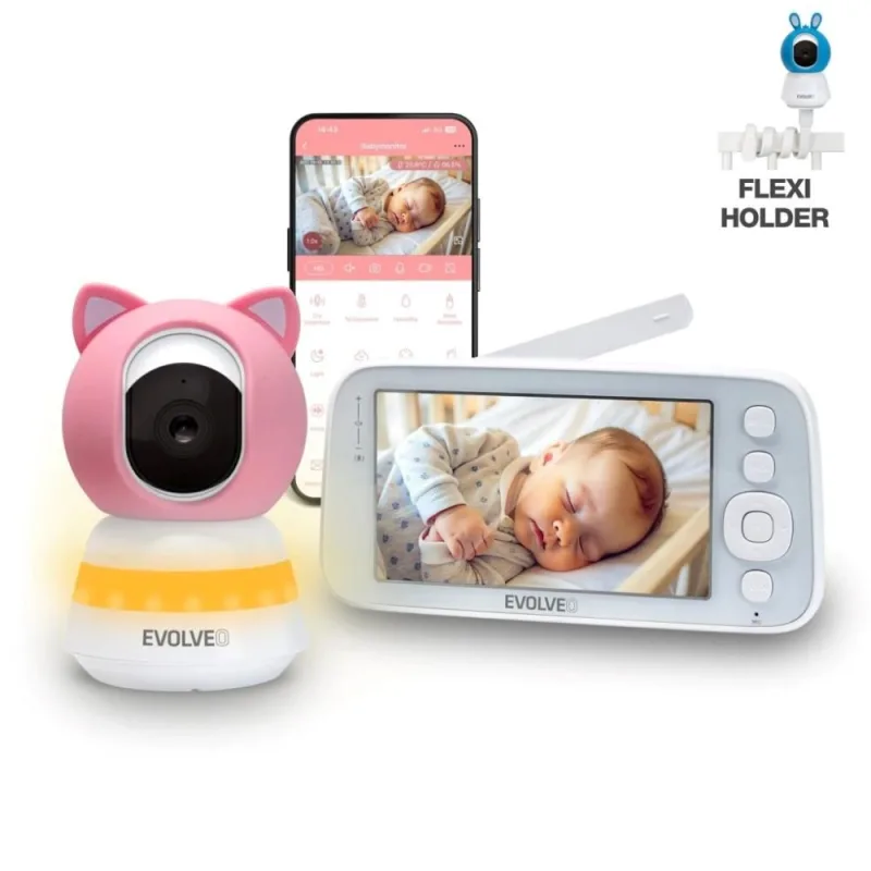 Evolveo Baby Monitor N5 Súprava video monitora s 360° monitorovaním,…