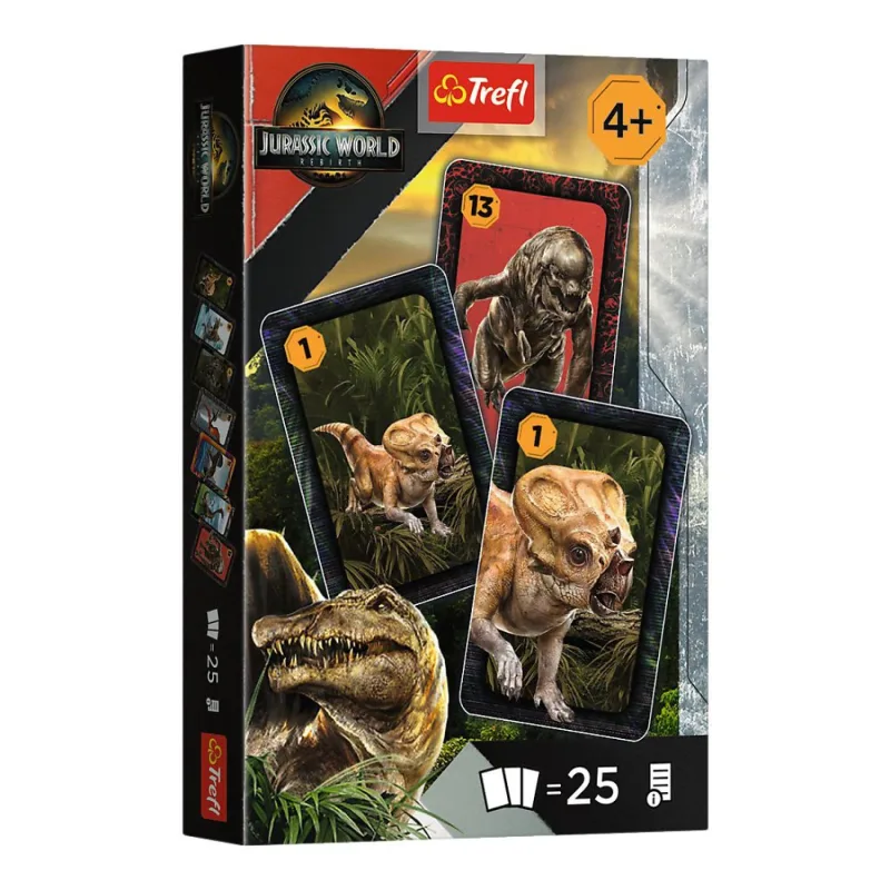 Trefl Černý Petr Jurský park společenská hra - karty v krabičce 6x9cm 20ks v boxu