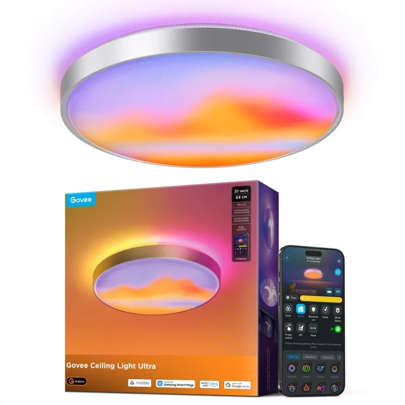 Govee Ultra RGBICWW Smart duální kulaté stropní světlo 5000lm 53cm Matter…