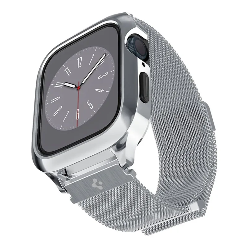 Spigen kryt Metal Fit Pro pre Apple Watch 7/8/9 45mm - Silver ACS04584