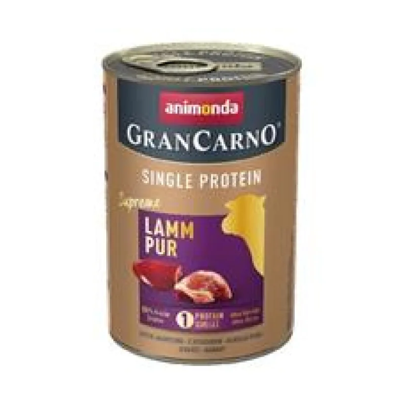 GRANCARNO Single Protein - čisté jehněčí, konzerva pro psy 400g - exp. 3/26 - 5ks skladem
