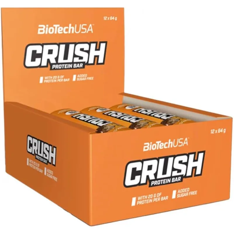Crush Bar - 12 x 64 g - BioTech USA Príchuť: Čokoláda - Arašidové maslo