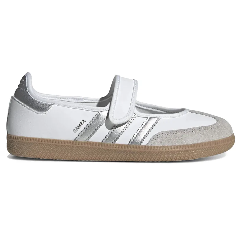 adidas Samba Jane White Silver Metallic (Women's) - 40.5