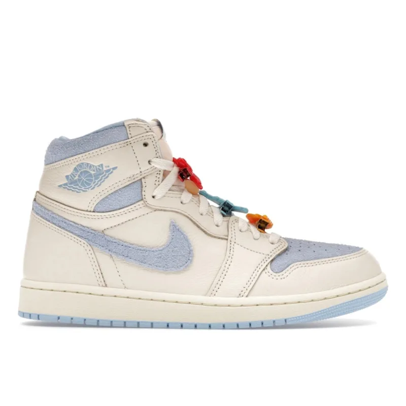 Jordan 1 Retro High OG Pale Ivory Psychic Blue (Women's) - 41