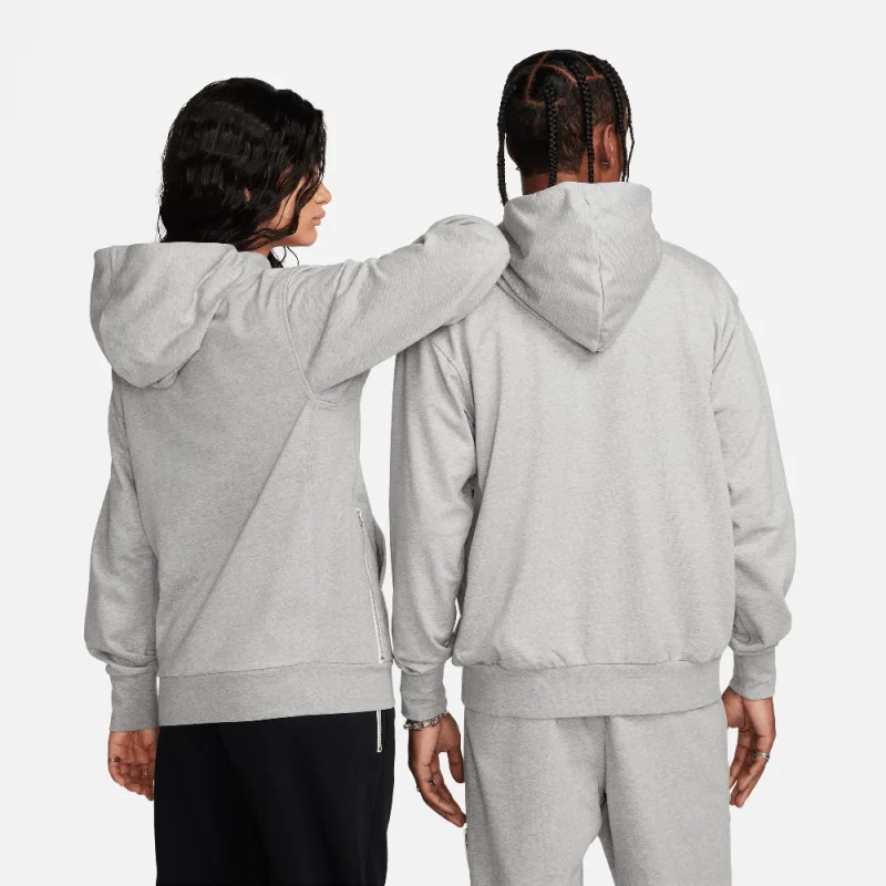 Nike Standard Issue Men's Dri-FIT Full-Zip Basketball Hoodie Dark Grey Heather/Pale Ivory - XXL