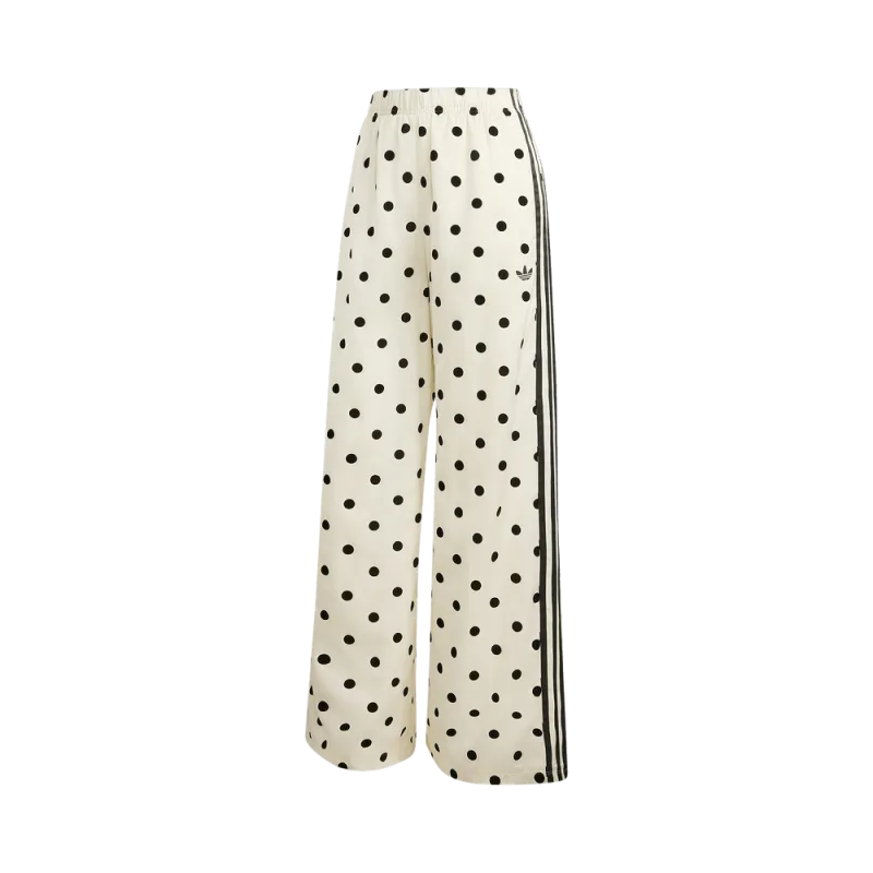 Adidas Satin Polka Dots Wide Leg Pants Off White - XS