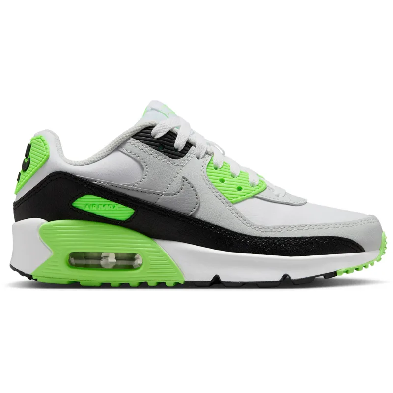 Nike Air Max 90 LTR White Photon Dust Lime Blast Light Smoke Grey (GS) - 38.5