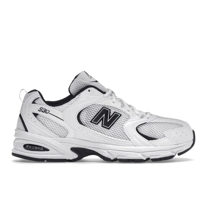 New Balance 530 White Black Details - 37.5