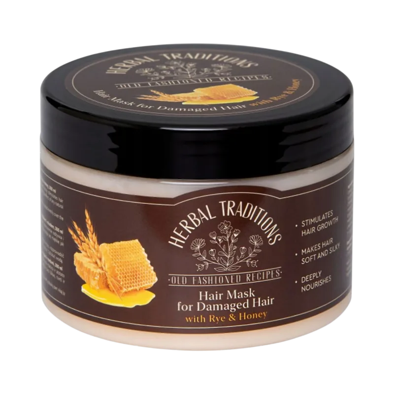 Herbal Traditions Maska na poškodené vlasy s ražou a medom - 300 ml -