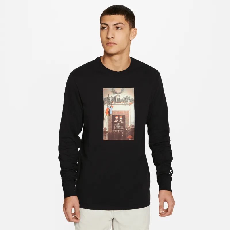 Jordan Jumpman Chimney Men's Long-Sleeve T-Shirt Black/White - S
