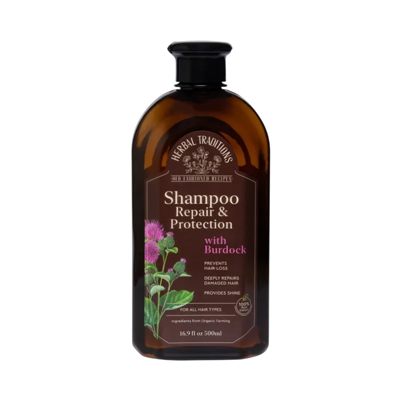 Herbal Traditions Regeneračný a ochranný šampón na vlasy s lopúchom - 500 ml -