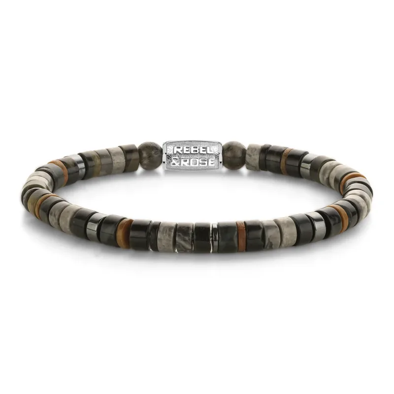 Pánsky náramok Rebel & Rose Slices – Grezy Dayz 6 mm RR-60159-S-M