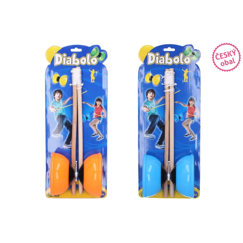 Wiky Diabolo veľké sada plast/drevo 12x13x35cm 4 farby na karte