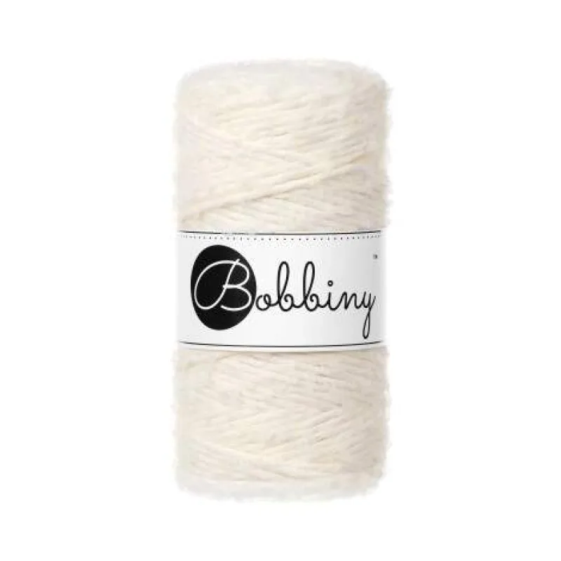 Bobbiny Bouclé 3 mm - šnúra s alpakou 100 m Natural