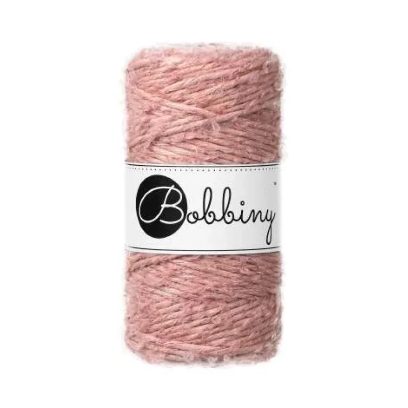 Bobbiny Bouclé 3 mm - šnúra s alpakou 100 m Blush