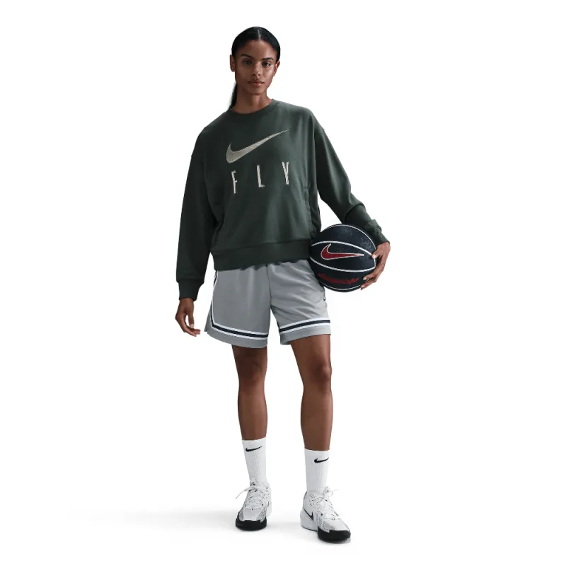 Nike Swoosh Fly Women's Dri-FIT French Terry Crew-Neck Basketball Sweatshirt Vintage Green/Jade Horizon/White - L
