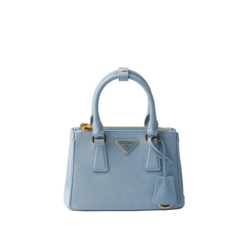 Prada Galleria Saffiano Lux leather micro bag Piccola Borsa Astrale Blue - OS