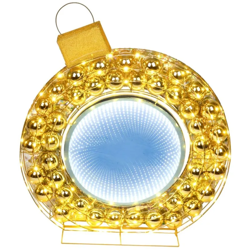 Dekorácia MagicHome Vianoce, 3D Guľa, 160xLED teplá/studená biela, IP44, 80x8x90 cm