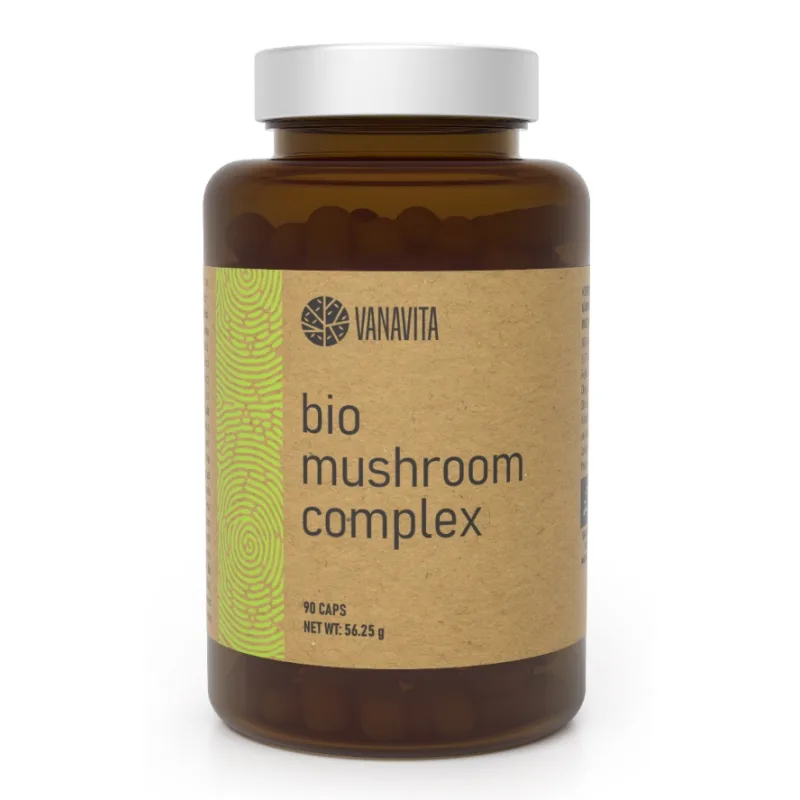 BIO Mushroom Complex 90 kapsúl - VanaVita MINIMÁLNA TRVANLIVOSŤ: MIN. TRV. 12/2026