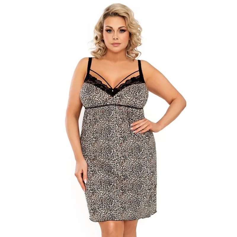 Zvodná košieľka Omari II plus size leopard 6XL