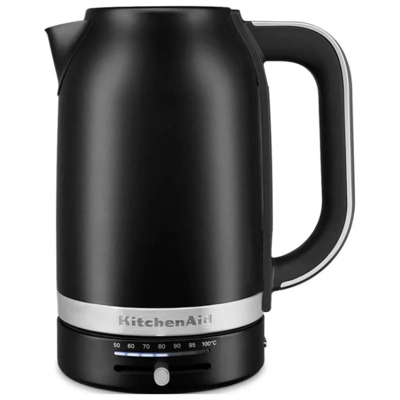 KitchenAid 5KEK1701EBM rychlovarná konvice matně černá, 1,7 l, 2400 W, regulace teploty 50-100 °C, Keep Warm, nerezová (5KEK1701EBM)