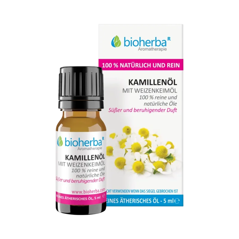 Bioherba 100 % čistý a prírodný olej z harmančeka s pšeničnými klíčkami – 5 ml –