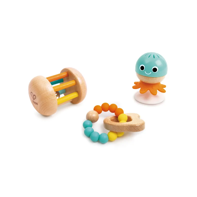 Hape Sada senzorických hraček pro miminka a batolata, 3 ks
