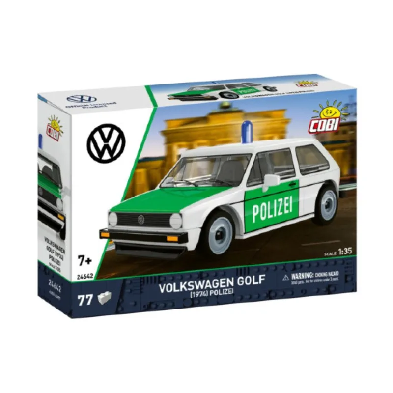 Cobi 24642 Volkswagen Golf (1974) Polizei, 1:35, 77 kostek
