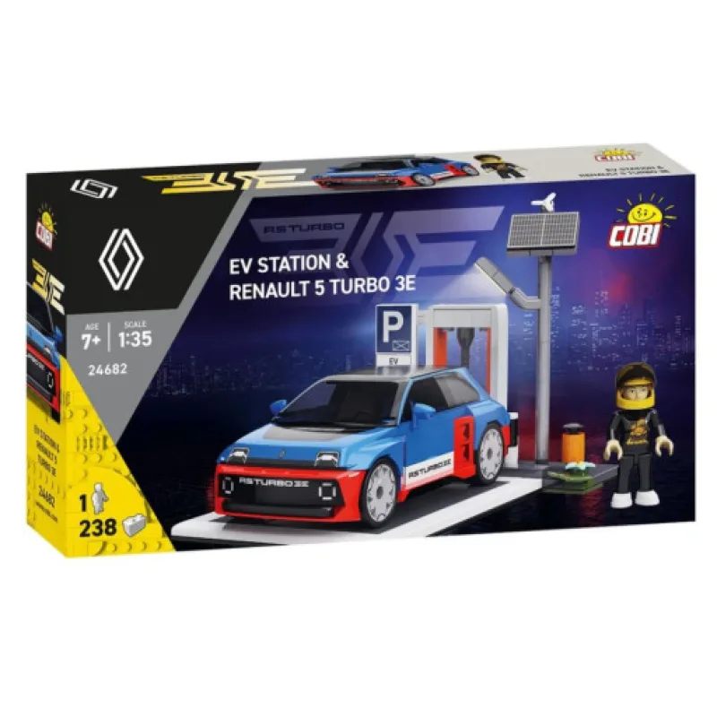 Cobi 24682 EV STATION & Renault 5 TURBO 3E, 1:35, 238 kostek