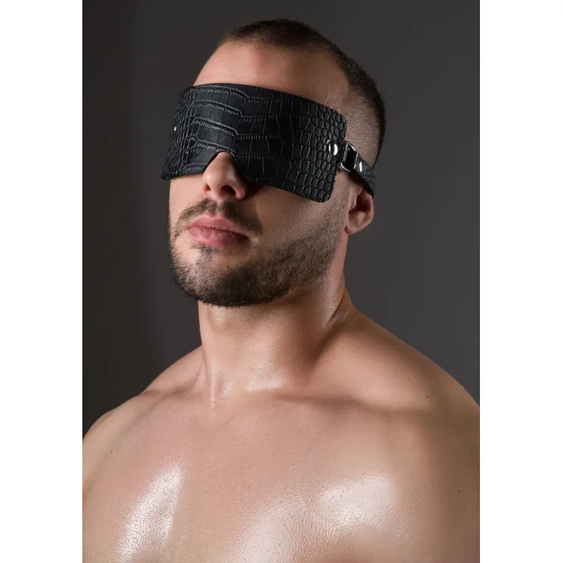 Croc-Embossed Blindfold