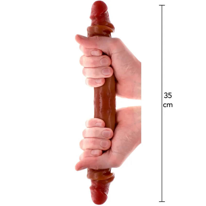 Silikónový dvojitý penis predkožky 35 cm