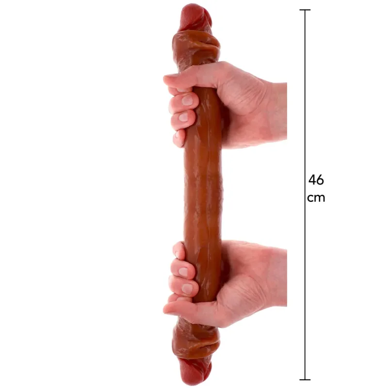 Silikónový dvojitý penis predkožky 46 cm
