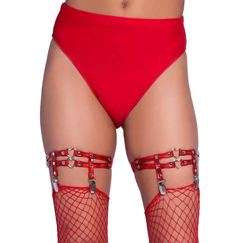 Studded Thigh High Garter with Mini Hearts
