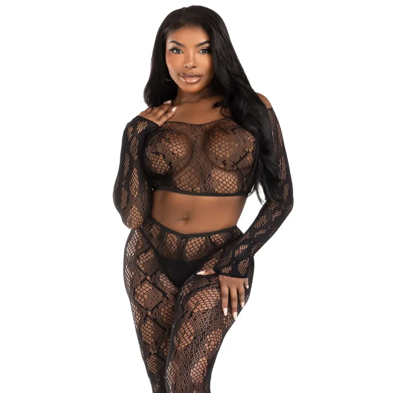 Python Crop Top a pančuchy bez nôh