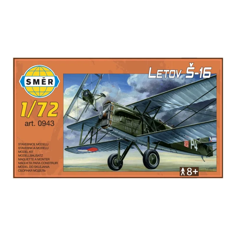 Směr Model Letov Š-16 1:72 21x12,9 cm v krabici 25x14,5x4,5cm