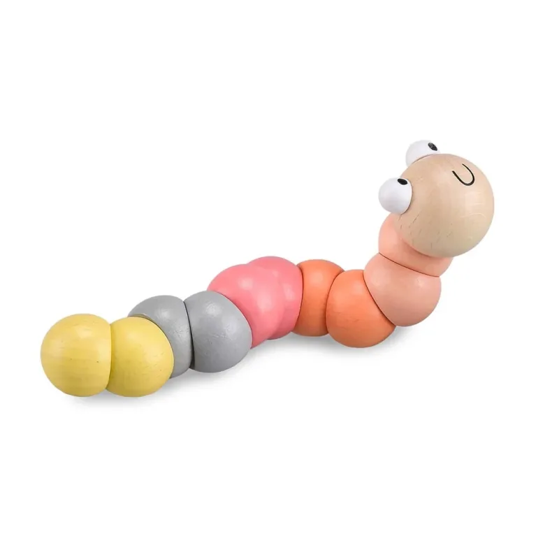 Bigjigs Toys Bigjigs Toys Motorická húsenica ružová